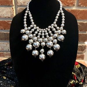 Silver bubble necklace 11.5 inch long drop approx